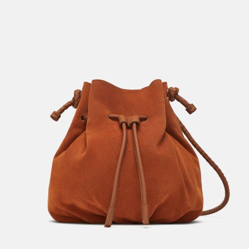 Split Crossbody Bucket Bag